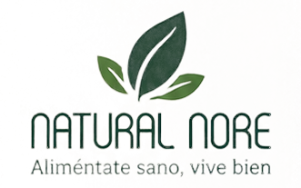 Logo de Natural Nore con el eslogan Aliméntate sano, vive bien